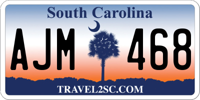 SC license plate AJM468