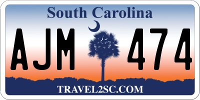 SC license plate AJM474