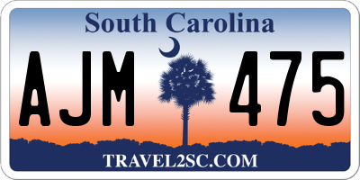 SC license plate AJM475