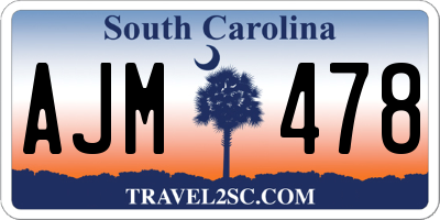 SC license plate AJM478