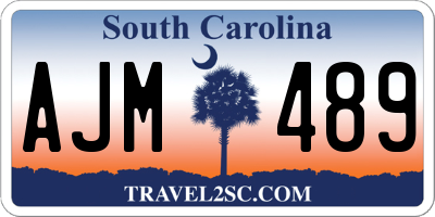 SC license plate AJM489