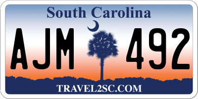 SC license plate AJM492
