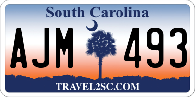 SC license plate AJM493