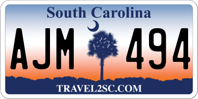 SC license plate AJM494