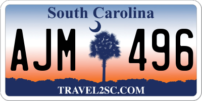 SC license plate AJM496