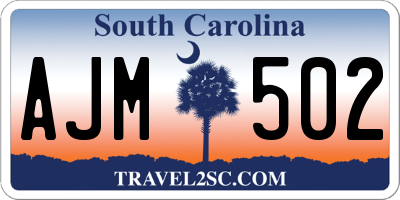 SC license plate AJM502