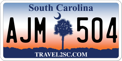 SC license plate AJM504
