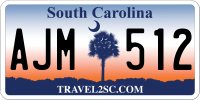 SC license plate AJM512