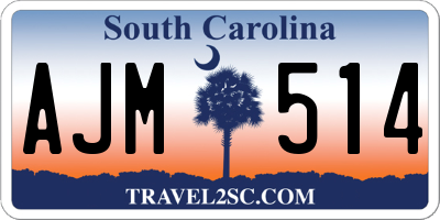SC license plate AJM514