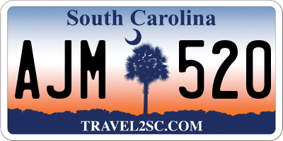 SC license plate AJM520