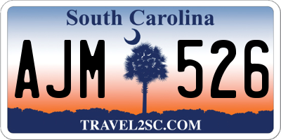 SC license plate AJM526