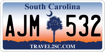SC license plate AJM532