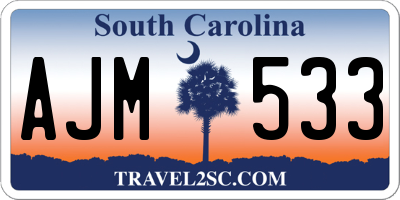 SC license plate AJM533