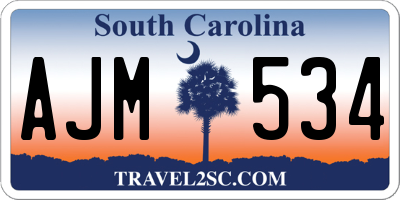 SC license plate AJM534