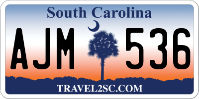 SC license plate AJM536