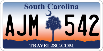 SC license plate AJM542