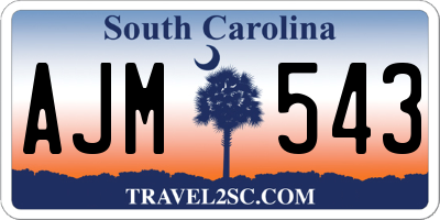 SC license plate AJM543
