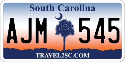 SC license plate AJM545