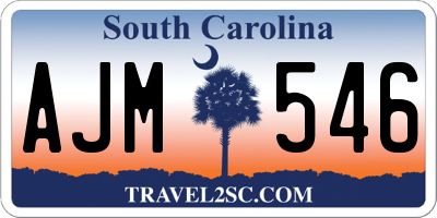 SC license plate AJM546