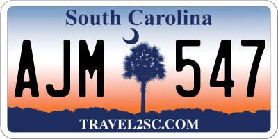 SC license plate AJM547