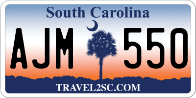 SC license plate AJM550