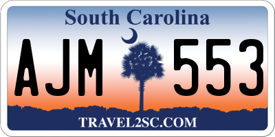 SC license plate AJM553