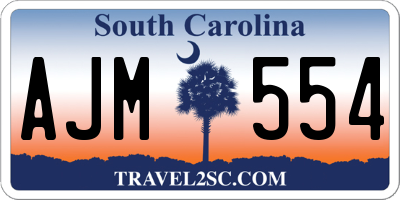 SC license plate AJM554