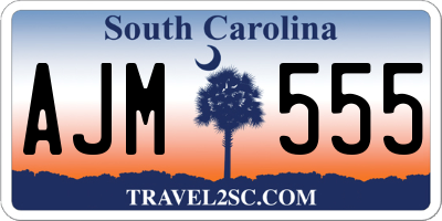 SC license plate AJM555