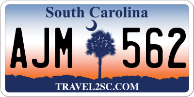 SC license plate AJM562