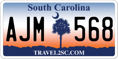 SC license plate AJM568