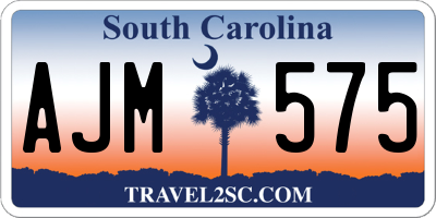 SC license plate AJM575