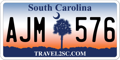 SC license plate AJM576