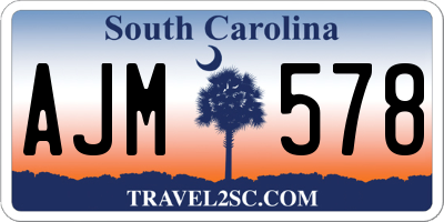 SC license plate AJM578