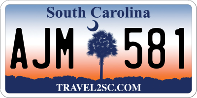 SC license plate AJM581