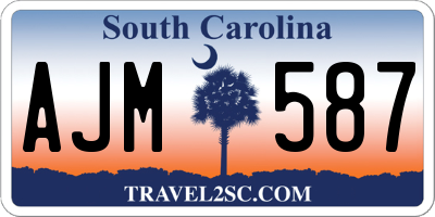 SC license plate AJM587