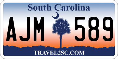 SC license plate AJM589