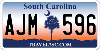 SC license plate AJM596