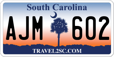 SC license plate AJM602