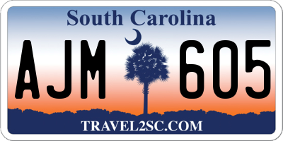SC license plate AJM605