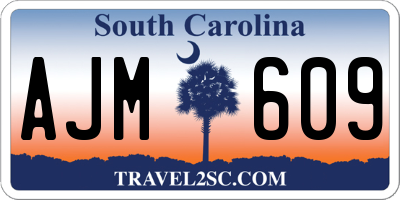 SC license plate AJM609