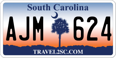 SC license plate AJM624