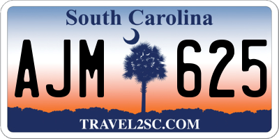 SC license plate AJM625