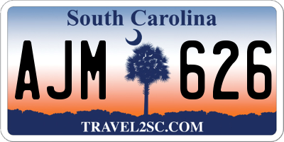 SC license plate AJM626