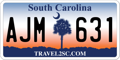 SC license plate AJM631