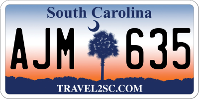 SC license plate AJM635