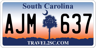 SC license plate AJM637