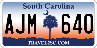 SC license plate AJM640