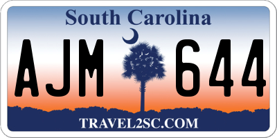 SC license plate AJM644