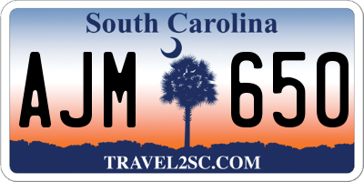 SC license plate AJM650
