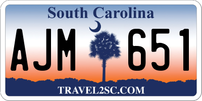 SC license plate AJM651